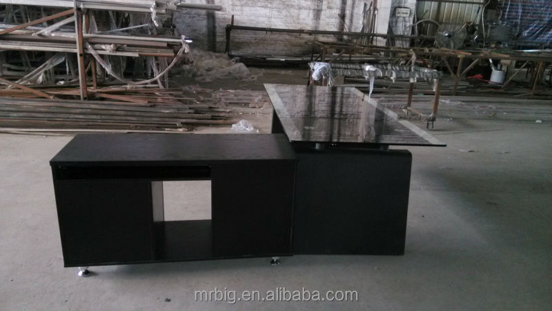 オフィスのテーブルの仕様、 l- 型オフィステーブル、 ステンレススチールガラスデスクmr-db053問屋・仕入れ・卸・卸売り