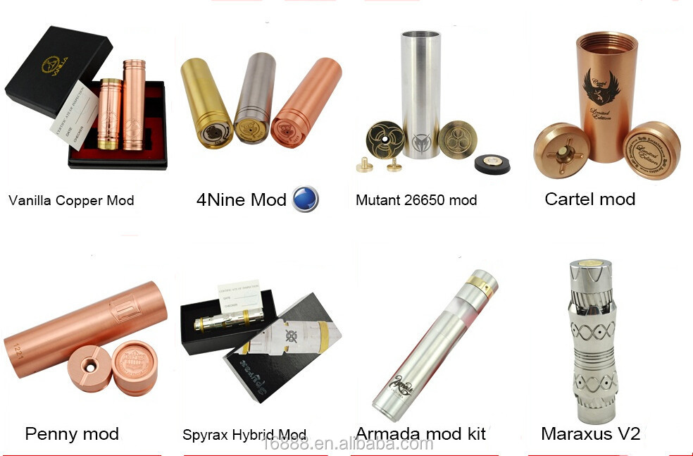 Newest e cig mod haribon mod red copper and SS color fit 18350 18500 18650 battery 510 screw thread made in china for 2014.