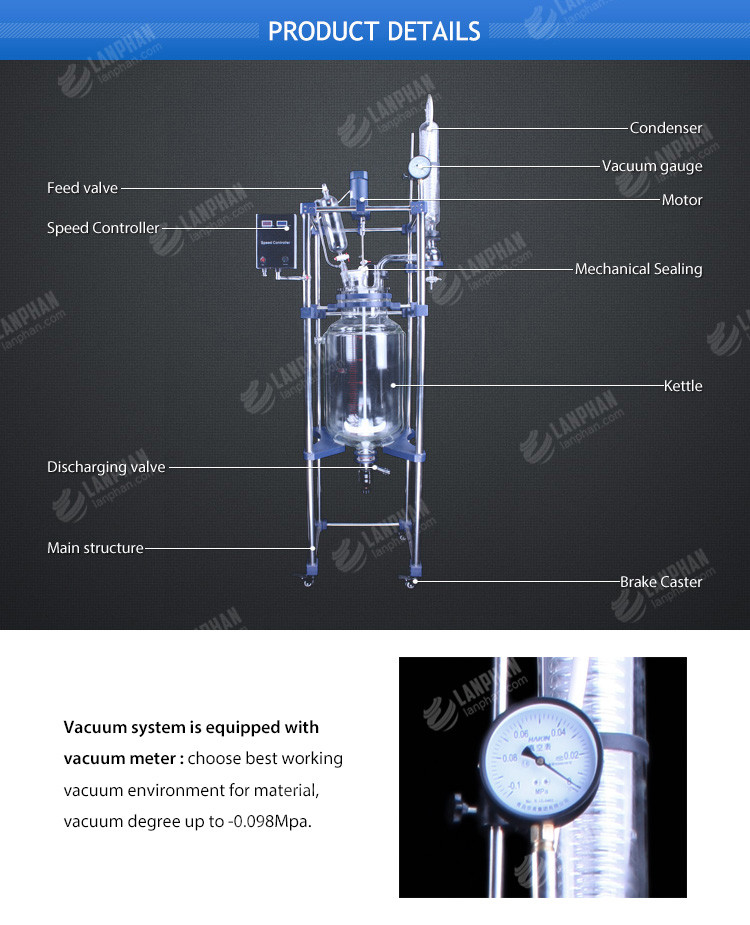 S212-50 Double-Layer Glass Reactor for sale