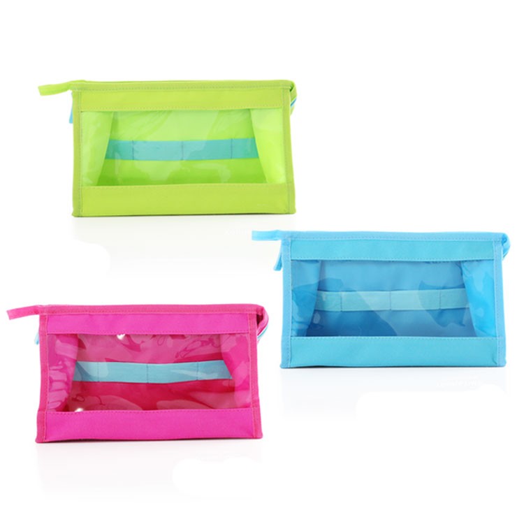 Roihao hot sale fashion clear makeup bag, clear cosmetic pvc bag for girls