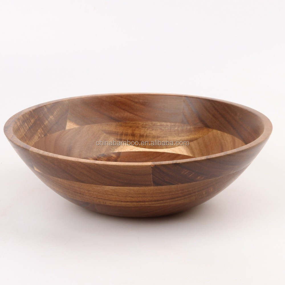 Goedkope 12 inch grote rustieke acacia houten kom, antieke ondiepe ...