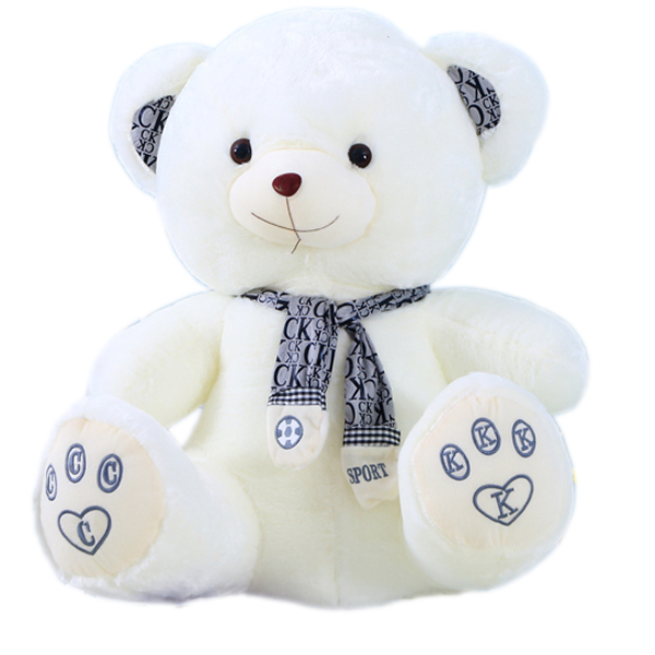 cute snow white soft stuffed bear toys with scarf buy bear toys