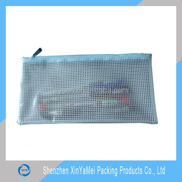 mesh PVC document bag with zipper