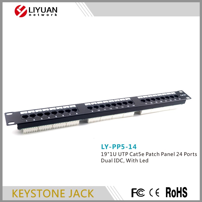 LY-PP5-14 led ライト cat5e パッチ パネル ネットワーク 、 24 ポート cat6 パッチ パネル仕入れ・メーカー・工場