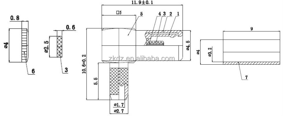 ssmbメス直角rg316ケーブル用仕入れ・メーカー・工場