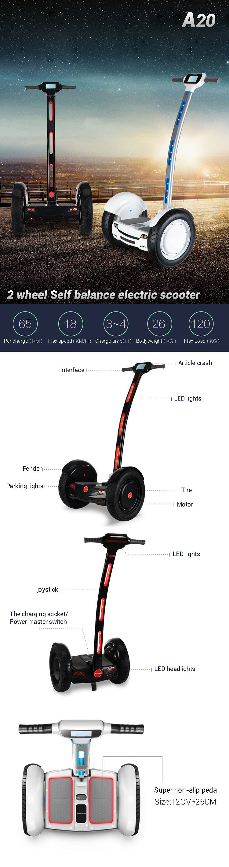 65キロメートル範囲あたり充電ma速度18キロメートル/時間15インチビッグホイールhoverboard 2車輪自己バランススクーター仕入れ・メーカー・工場
