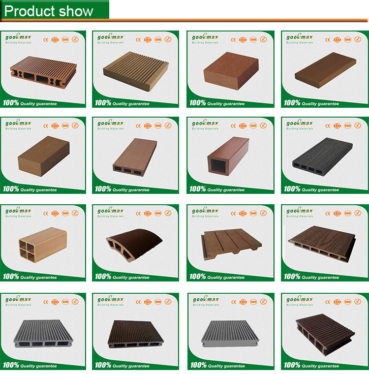 wooden color wood plastic composite decking tiles for outdoor construction