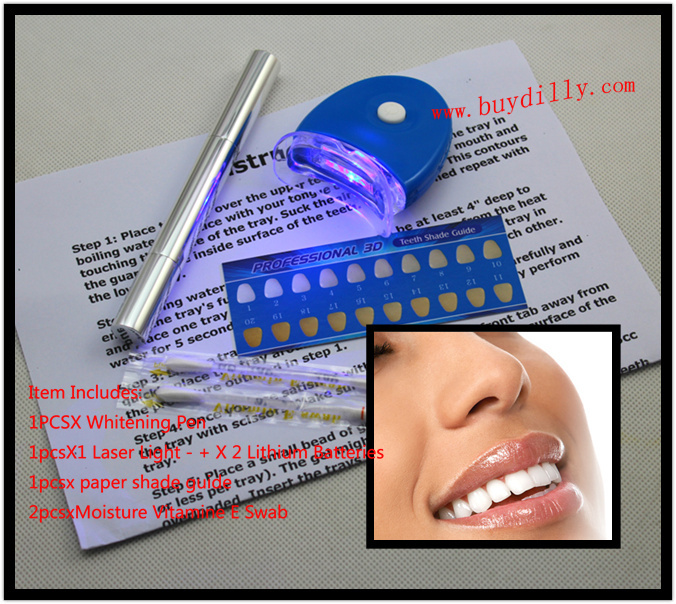 100パック/lot2014年創造的な効果的な歯のゲル歯ホワイトニングペン+ledライトレーザーブルーホワイトナー問屋・仕入れ・卸・卸売り