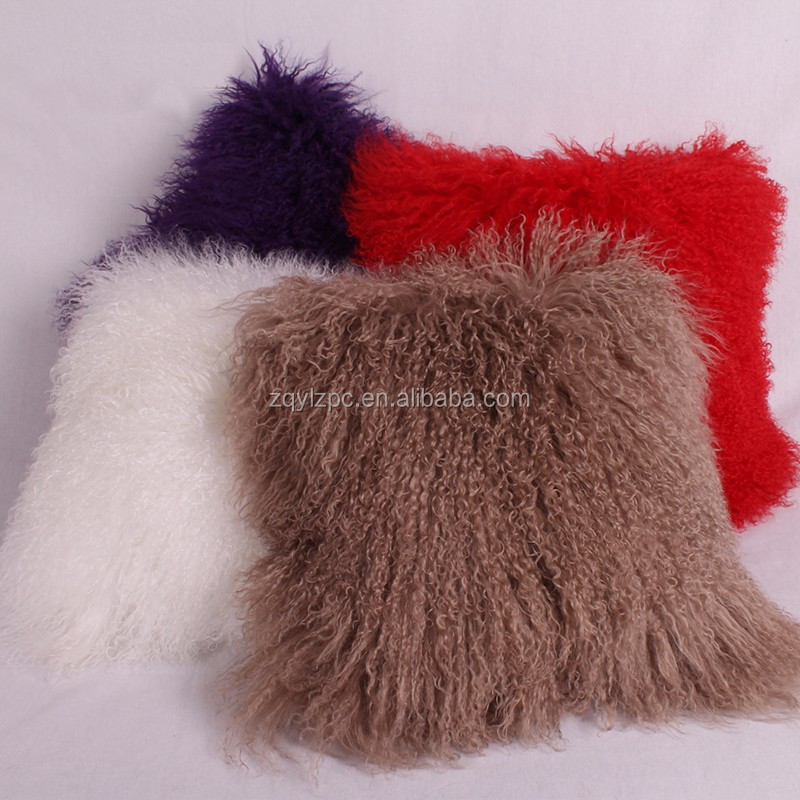 Wholesale Tibetan Mongolian Lamb Fur Pillow  White Sheep Skin Throw Pillow (7).jpg