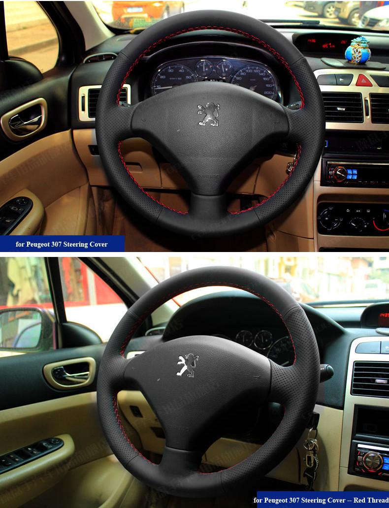 For Peugeot 307 Leather Steering Cover