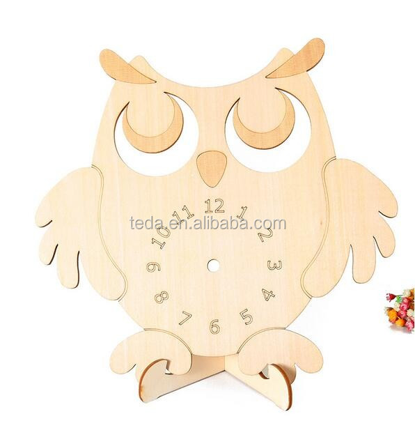Owl Design wood Table Clock