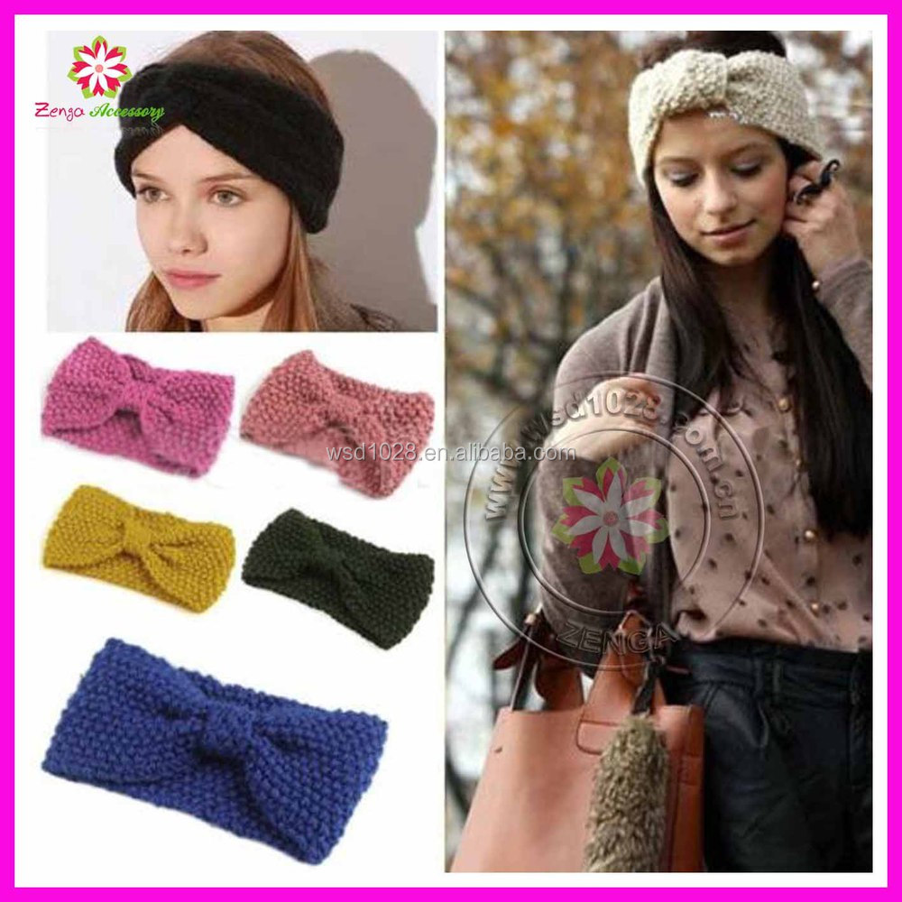 ファッション、 女性の女性の弓のかぎ針編みのヘッドバンドヘアバンド耳ウォーマーニットheadwrap仕入れ・メーカー・工場