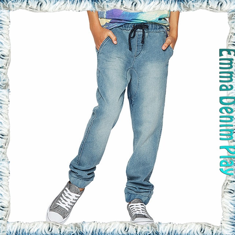 有名なデザイナーのバイカー男の子fasteningjeansブルーデニムストレートフィットベルト仕入れ・メーカー・工場