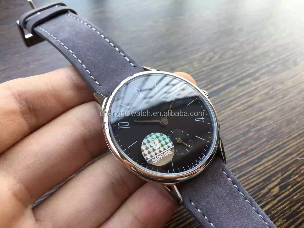 sapphire dome form glass men new thinnest big watch with leather