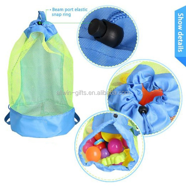 Large Drawstring Beach Backpack Mesh Bag For Baby Toy Organizer Buy