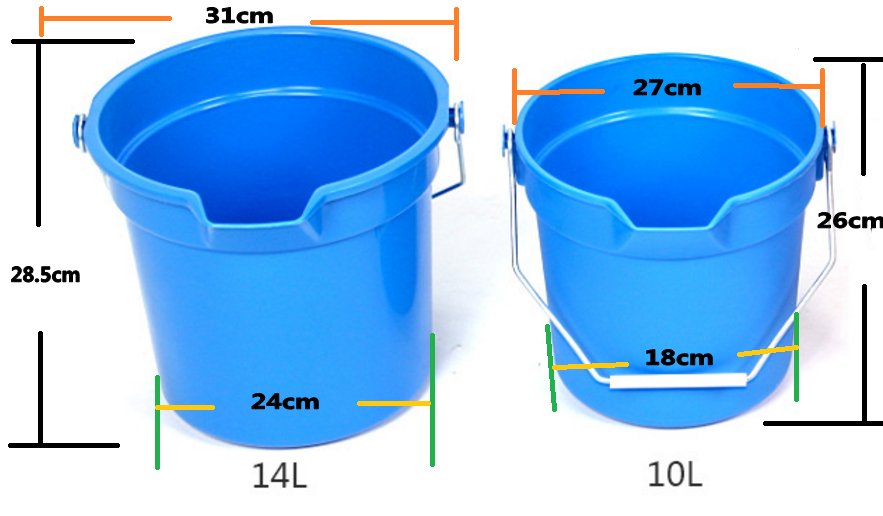 Plastic/pp Water Bucket With Measuring Scale /marks And Customized Logo