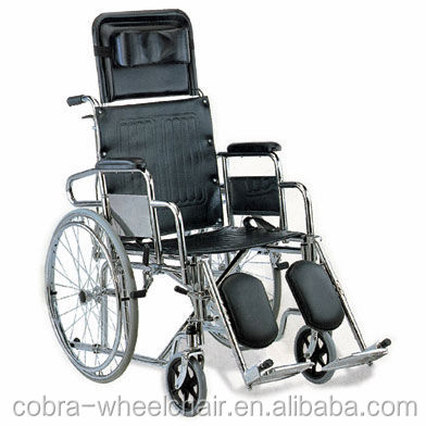 high backrest and adjustiable footrest manual wheelchair for medical supplies