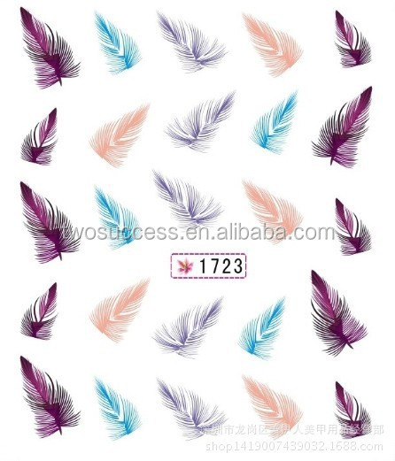 new feather nail sticker (2)