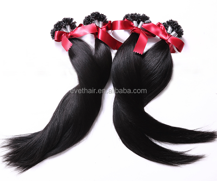 卸売安いevetバージンブラジルの髪の束v-tipスタイル人間の髪の毛の拡張子 問屋・仕入れ・卸・卸売り