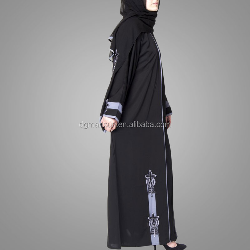 Butterfly dubai black embroidered abaya kaftan long sleeves dubai black long loose cardigan