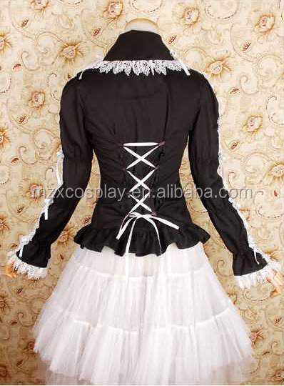 熱い販売の黒はレースロリータスカート綿ハロウィンパーティの衣装クリスマス美しさのためのロングドレス問屋・仕入れ・卸・卸売り