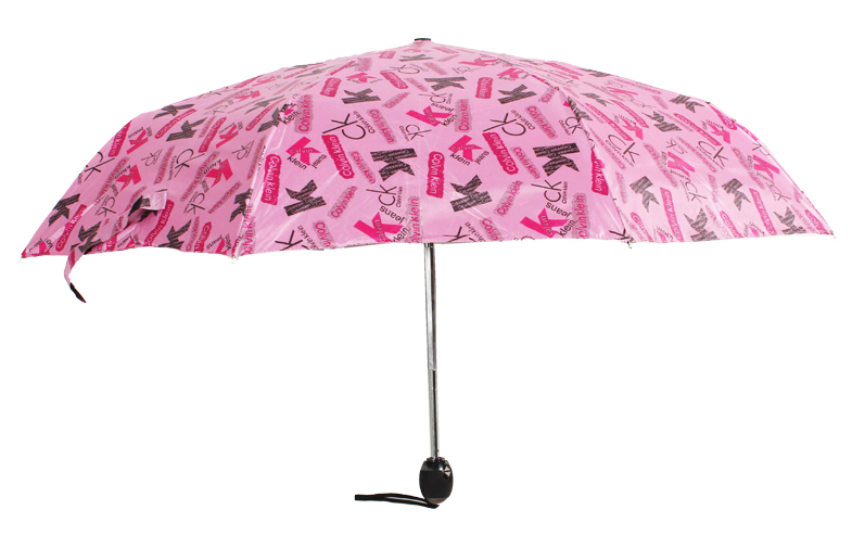 女性自動21インチ折りたたみ傘、 ピンクのカスタム印刷された傘問屋・仕入れ・卸・卸売り