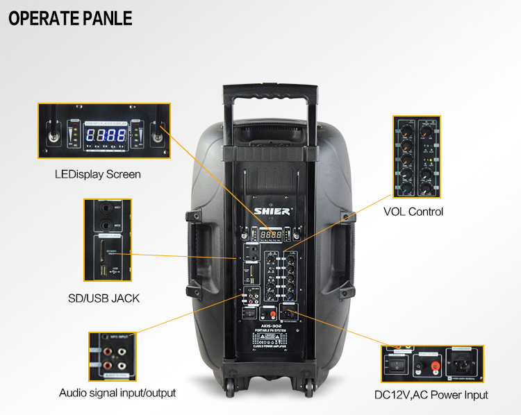 15インチアクティブスピーカーポータブル無線拡声システム問屋・仕入れ・卸・卸売り