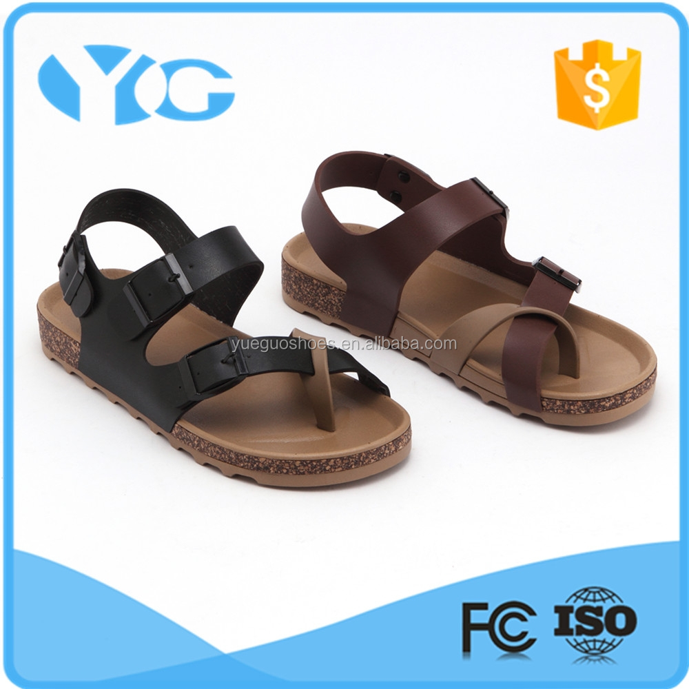 China wholesale sandals, men design leather sandals and slippers