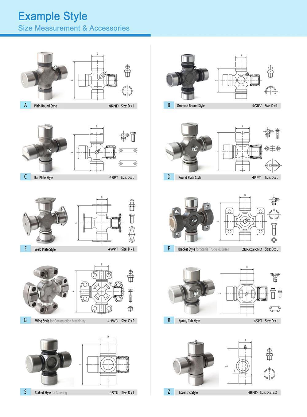 Swc 250 Universal Joint Bearing Sizes For Cross Universal Coupling