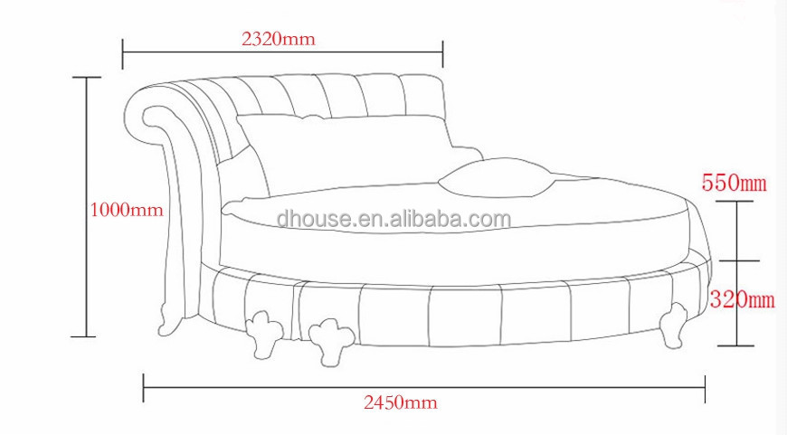 新しいクラシック新しいデザイン赤生地ラウンドベッドホテル寝室家具DHR01仕入れ・メーカー・工場