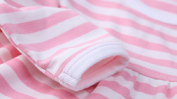 customストライプ女の子の綿フロックの長い袖の赤ん坊の幼児のドレス仕入れ・メーカー・工場