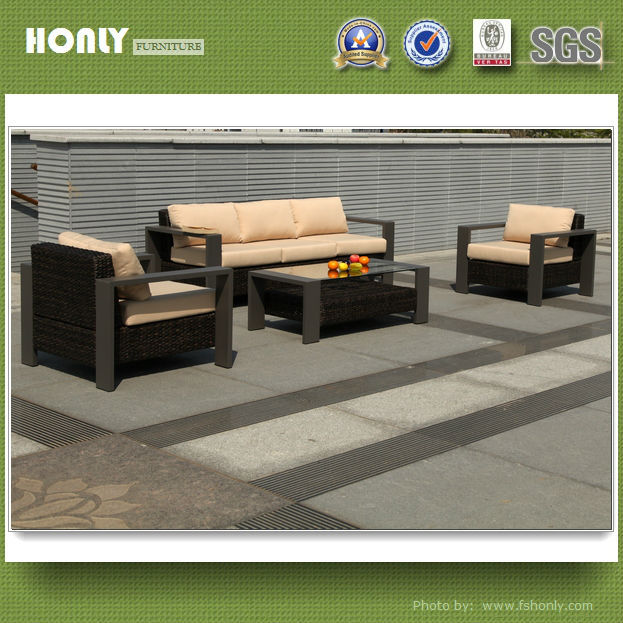 Wide aluminium outdoor KD sofa plastic magic outdoor sofa set