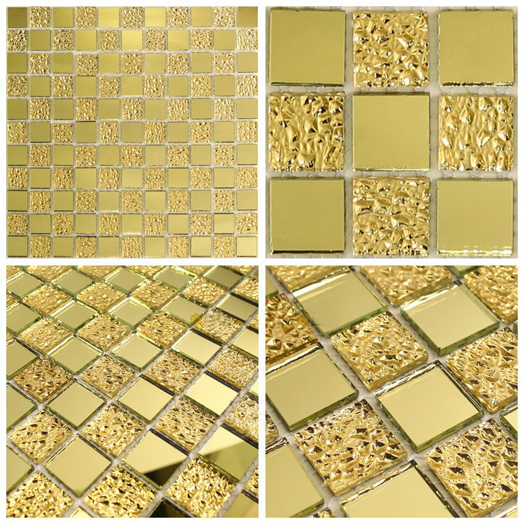 美しい金のクリスタルwithgold箔のモザイクタイルのミラー壁デコ用のバスルームのタイルなど 問屋・仕入れ・卸・卸売り