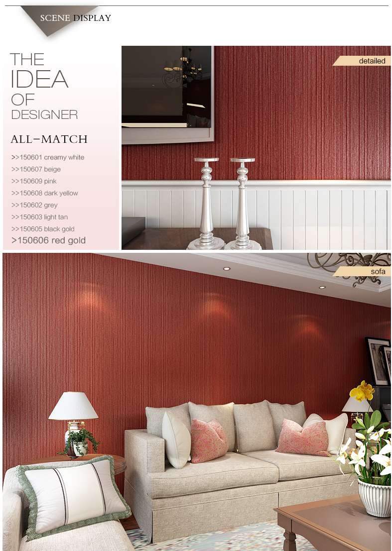 Nieuwste moderne 2015 effen kleur non woven tv/bank behang ...