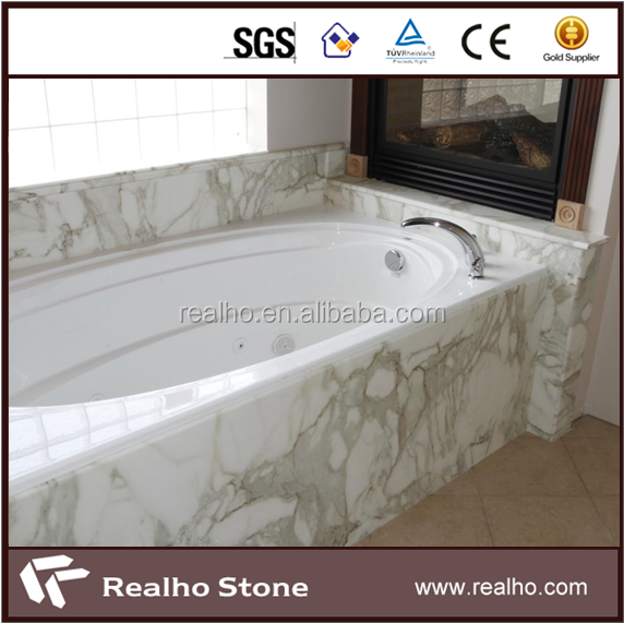 Polished Calacatta White Marble Bath Tub Deck Tile Buy Marble Deck