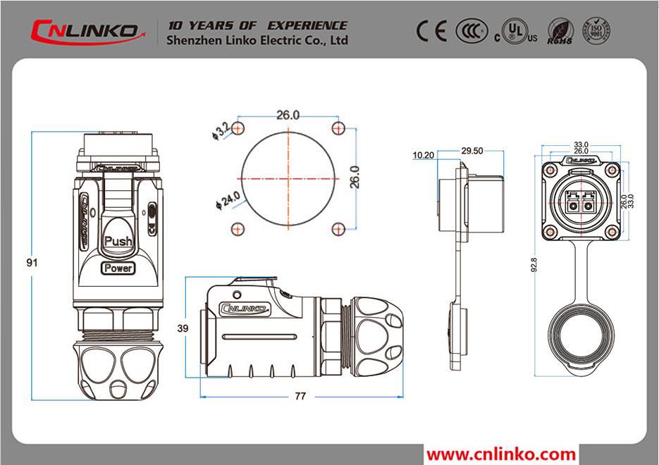 高品質のよい価格cnl<em></em>inkoエレクトロニクスコネクタと光ファイバケーブルのコネクタ電気を使って接続仕入れ・メーカー・工場