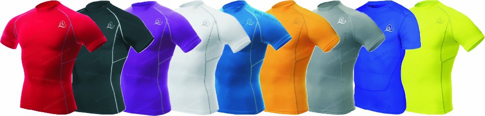 活発な高パフォーマンス201590％polimide10％スパンデックスシャツ黄色の蛍光皮膚の摩耗、 のトレーニング服仕入れ・メーカー・工場