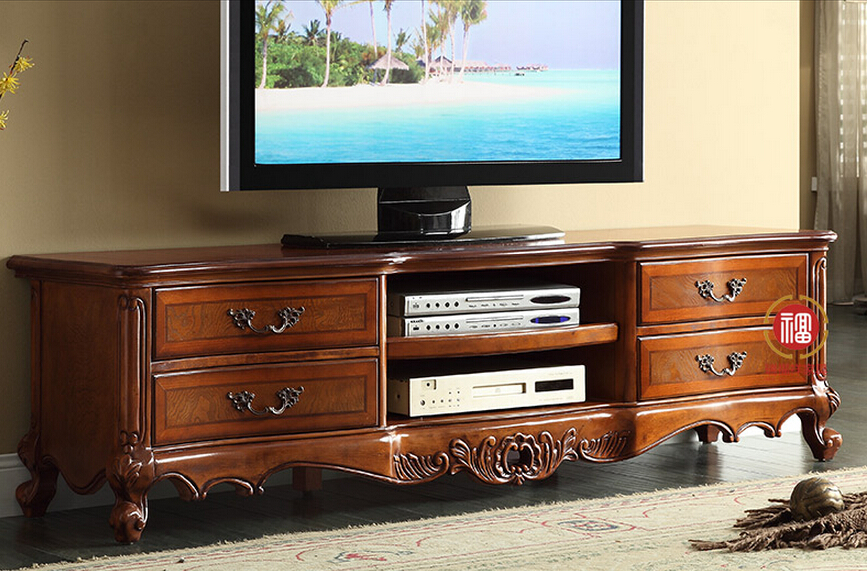 家庭用家具付きテレビスタンドの手彫りの木製パターンとdrawert- 212仕入れ・メーカー・工場