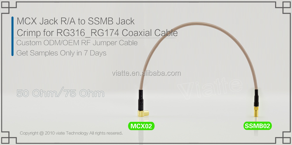 Mcxジャックメスr/aへssmbrg174ジャック付メスコネクタ同軸ケーブル仕入れ・メーカー・工場