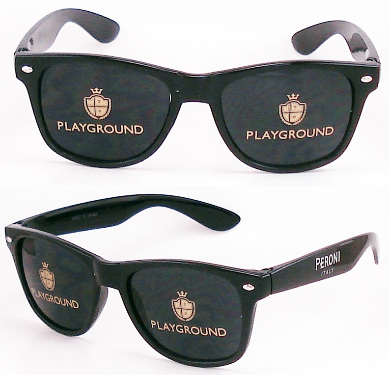Classic Plastic Sunglasses For Promotion,Logos On Lenses,Uv400 Lens