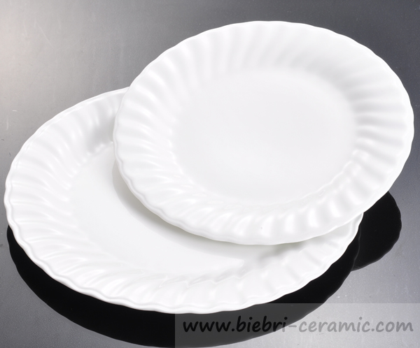 10 Round Shape Super White Artwork Decorated Hotel And Restaurant Porcelain Service Plates Dishes Wholesale 2