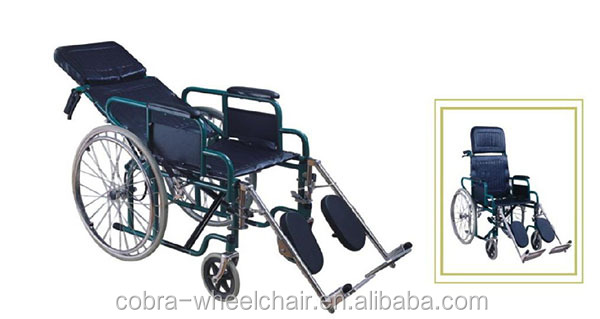 folding highback can be recline manual wheelchair for elderly