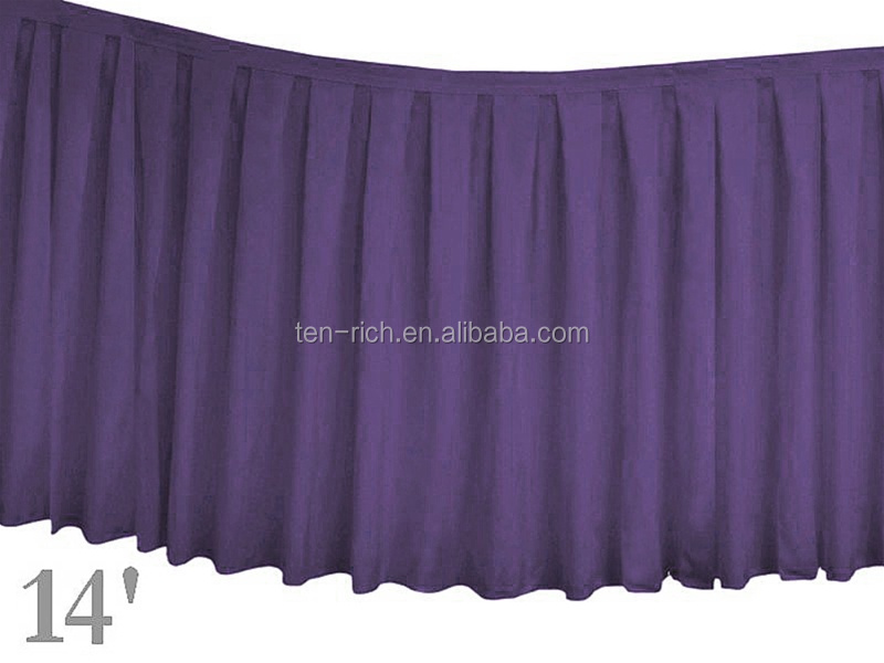 Polyester Suede Table Skirts Hotel Banquet Table Skirts Stage