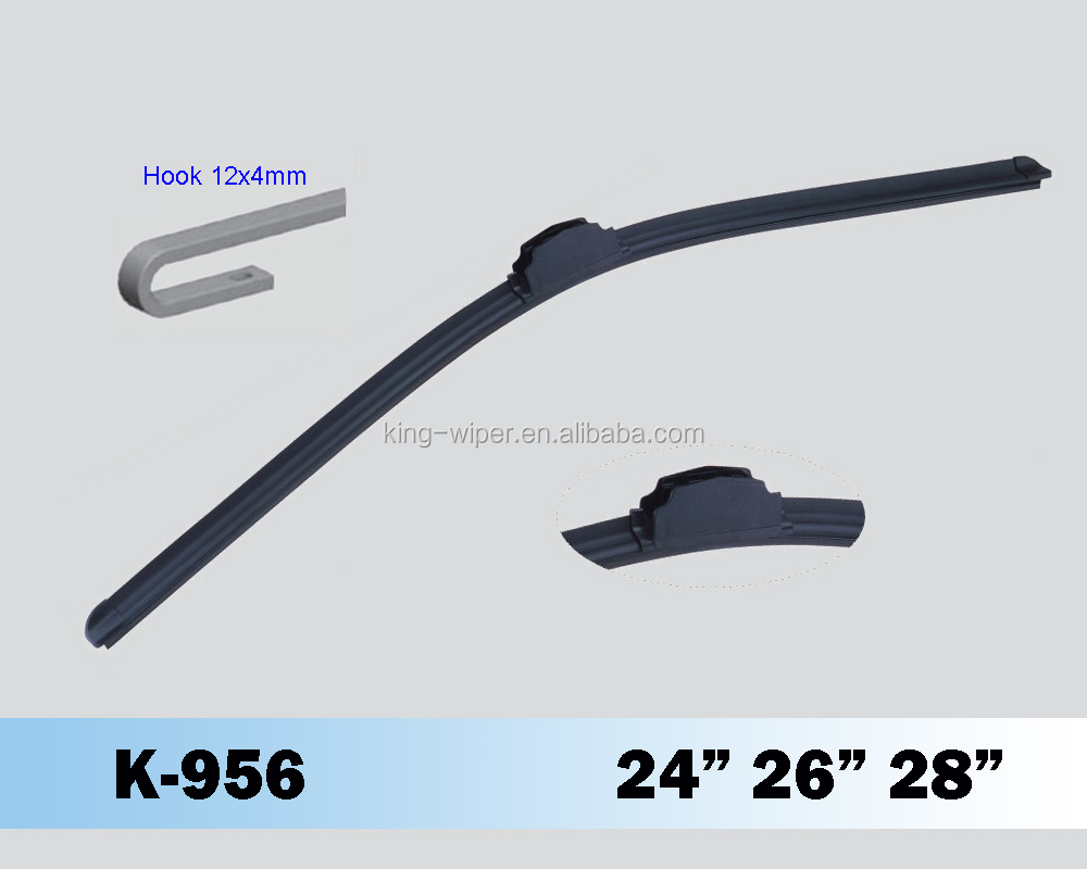 K956 Heavy Duty Flat Wiper Blade For Bus Truck, For 12*4mm 9*4mm U
