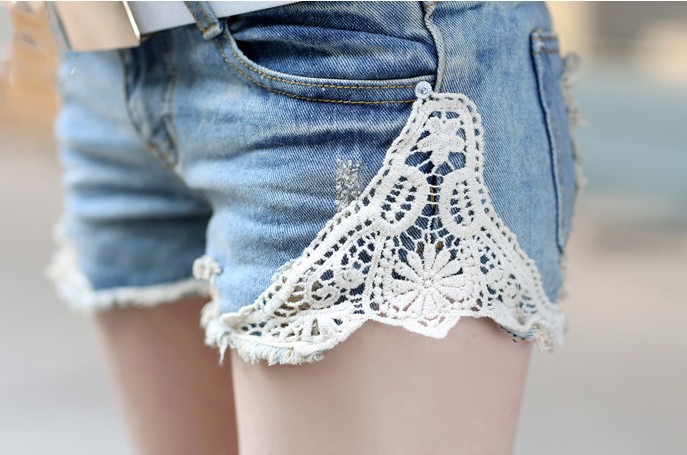 2014 jean shorts with holes washed worn out ripped destroyed short pant wom...