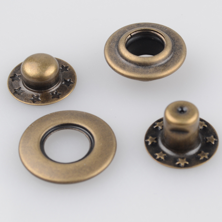 アンティーク真鍮カスタム4部品金属アイレットファッションスナップボタン仕入れ・メーカー・工場