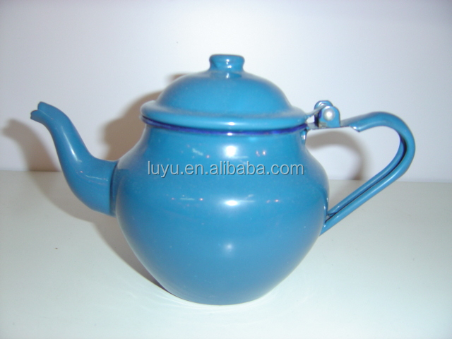 Promotion Decorative Cute Tea Pot Enamel Small Round Tea Kettle