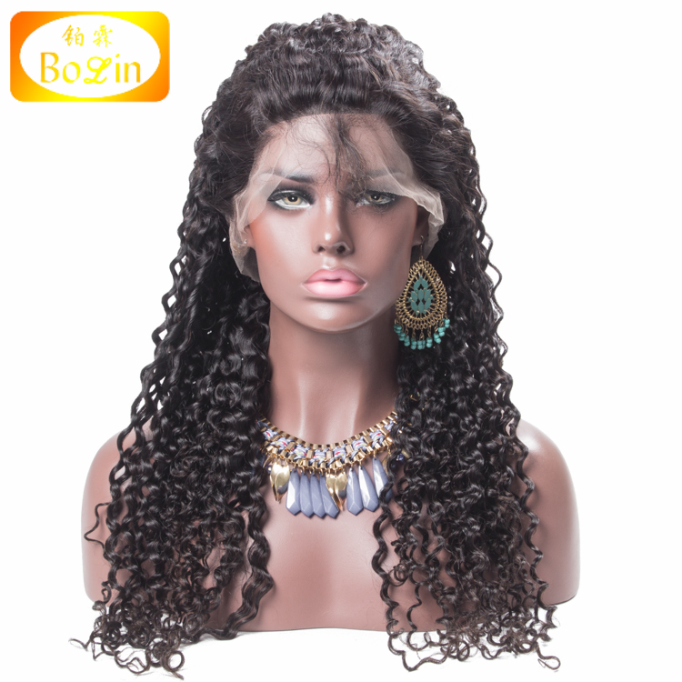 Unprocessed Import Indian Women Hair Wig Deep Curly Full Lace Wig
