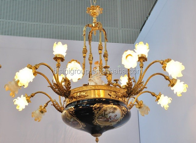 Luxuriöse antique massivem messing kronleuchter mit kerze und ...