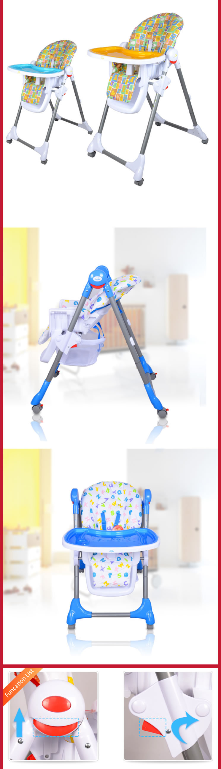 を折るベビーハイチェア子供ディナーチェア人気スタイルテーブル椅子用赤ちゃん給餌仕入れ・メーカー・工場